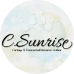 Circle Logo that says C. Sunrise Fantasy & Paranormal Romance Author.