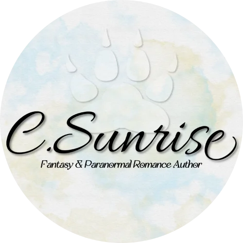 Circle Logo that says C. Sunrise Fantasy & Paranormal Romance Author.